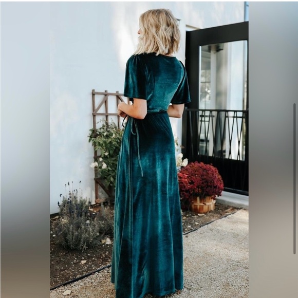 Baltic Born Meghan Velvet Wrap Maxi Dress Size Size Small Jade - Picture 3 of 9